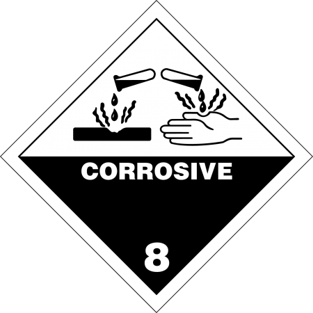 8 SUSTANCIAS CORROSIVAS Etiqueta adhesiva 300x300mm