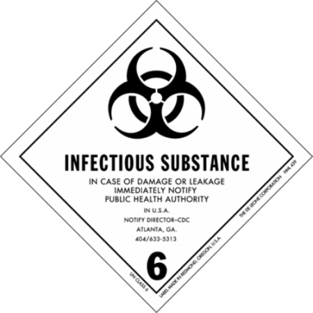 6.2 SUSTANCIAS INFECCIOSAS Etiqueta adhesiva 300x300mm